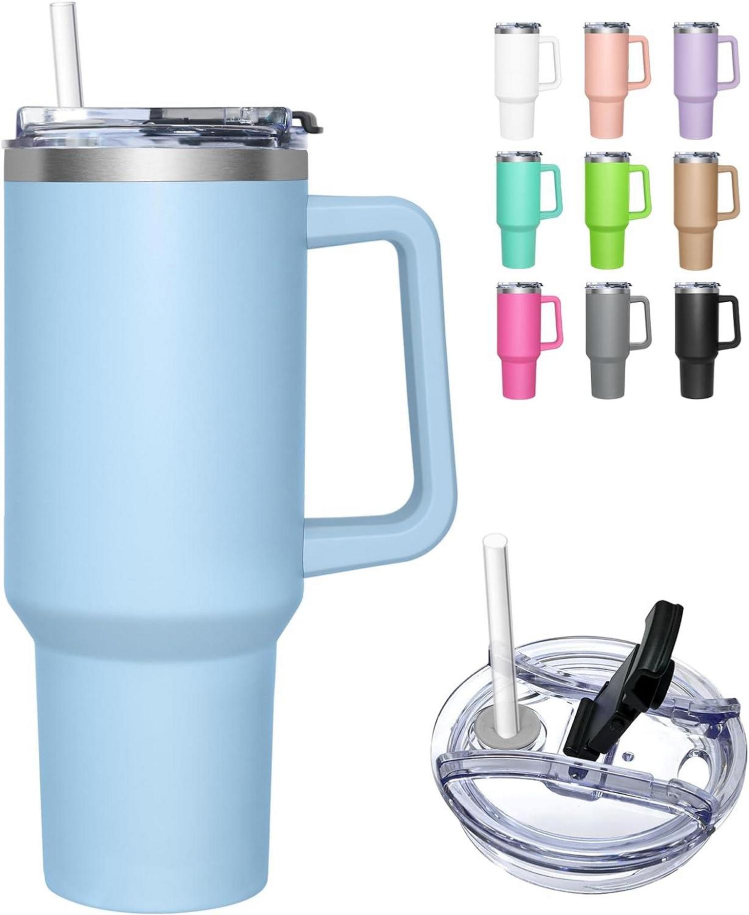 Thermobecher 1180 ml mit 2-in-1-Deckel und Strohhalm
