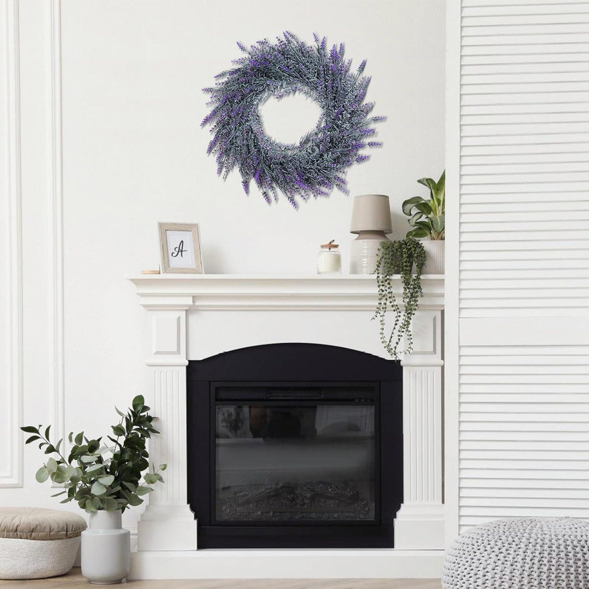 Lavendel-Kranz 48cm künstlich für Haustür Valentins-Frühlings-Deko