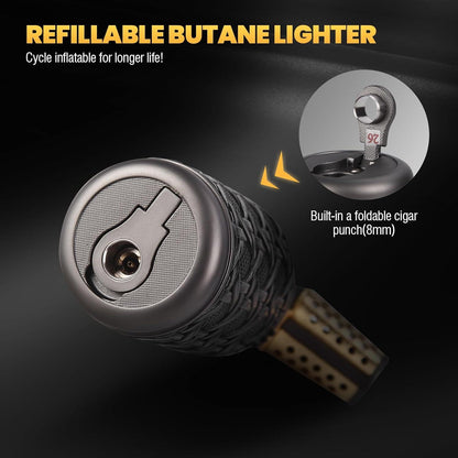 Ultraray Sturmfeuerzeug Gas Vintage Jetflame mit Punch, Coole Feuerzeuge - Nachfüllbar