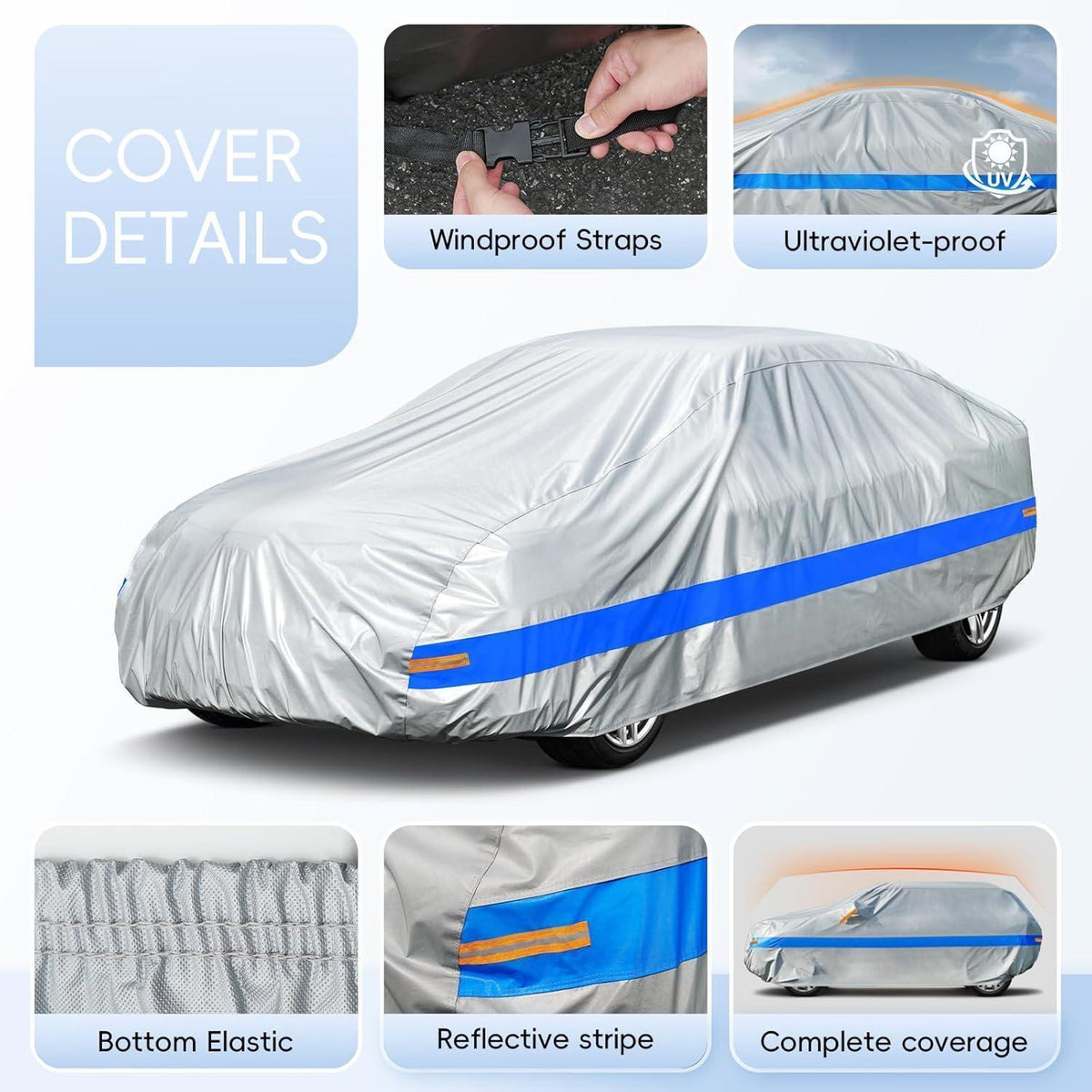 Wasserdichte Autoabdeckung für Porsche, Nissan & Co. (420-450cm)