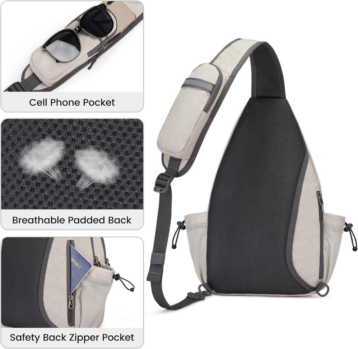 Sport-Schultertasche Pickleball Brusttasche Sling Tasche Tennis Wandern