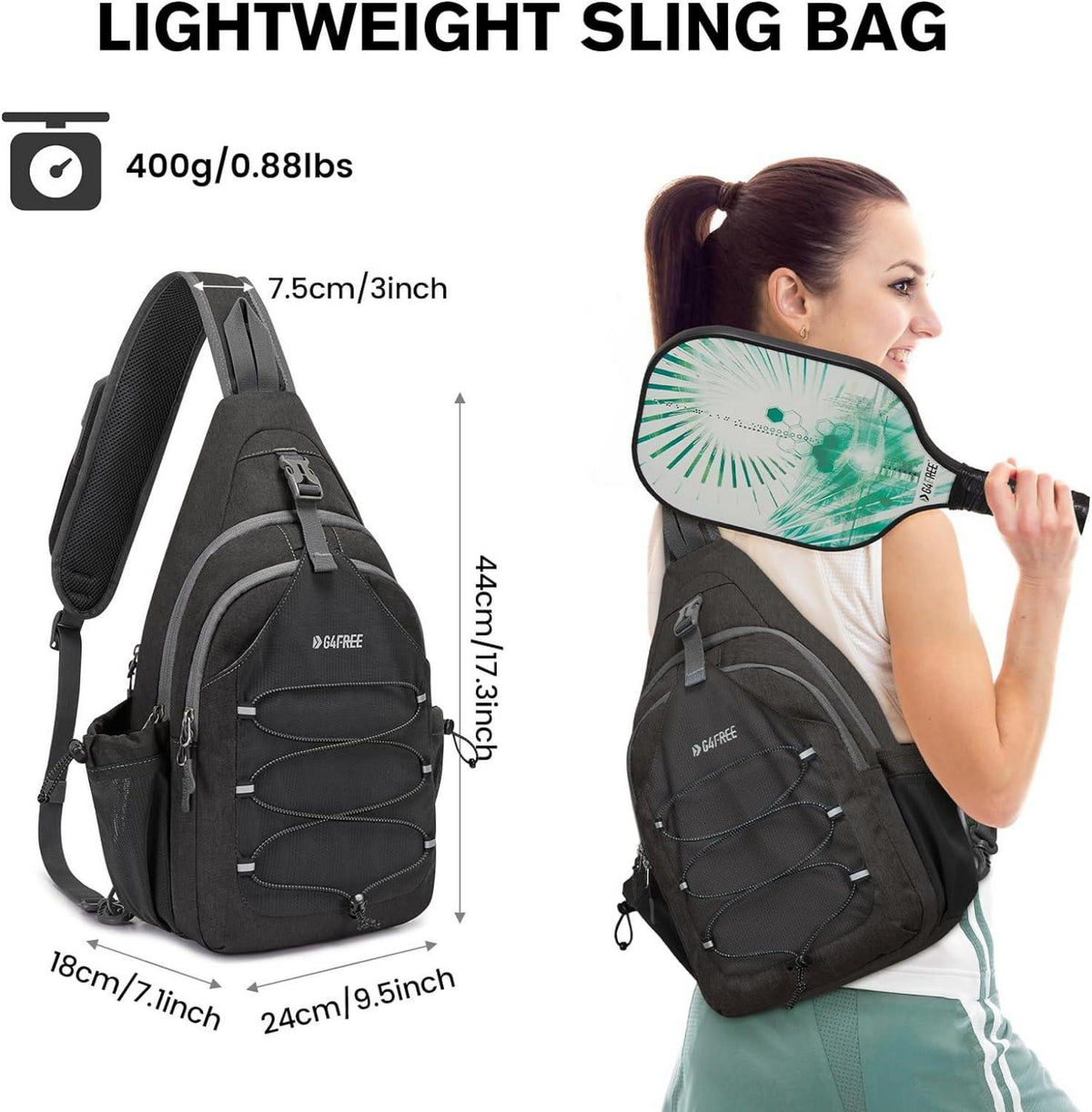 Sport-Schultertasche Pickleball Tennis Slingbag für Herren und Damen