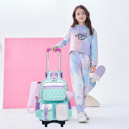 Rollrucksack Einhorn für Mädchen – 17 Zoll Schule & Reise