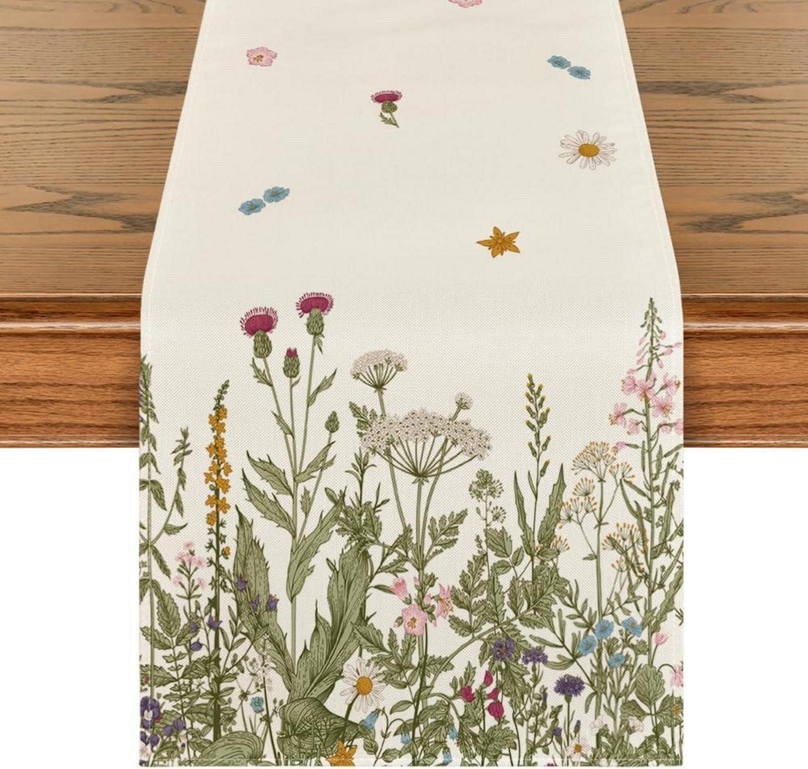 Tischläufer Artoid Mode Antike Kräuter Wilde Blumen 40x100 Beige