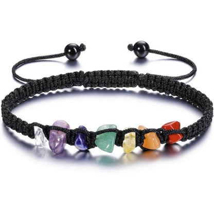 7 Chakra Armband mit Heilsteinen, verstellbar für Damen und Herren