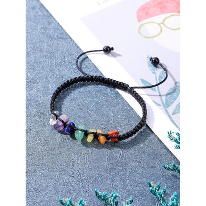 7 Chakra Armband mit Heilsteinen, verstellbar für Damen und Herren