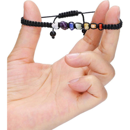 7 Chakra Armband mit Heilsteinen, verstellbar für Damen und Herren