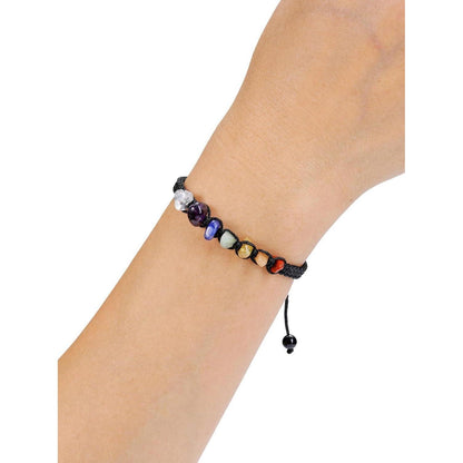 7 Chakra Armband mit Heilsteinen, verstellbar für Damen und Herren