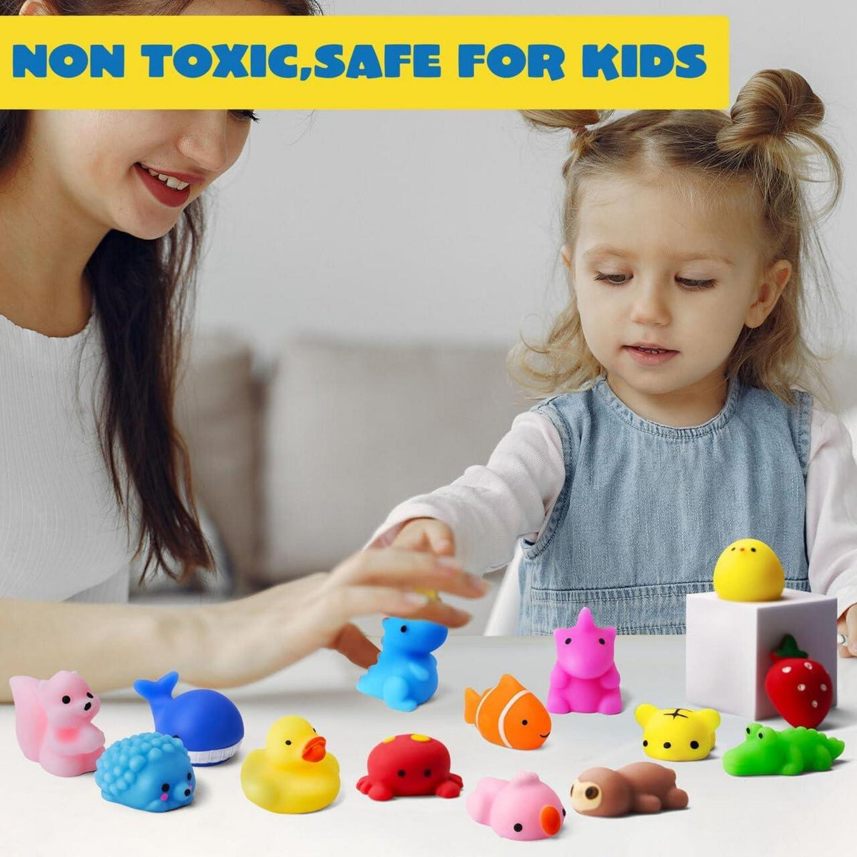 50er Pack Mini Mochi Squishy Spielzeug Set Kinder Stressabbau Füller Box
