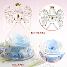 Engel Ewige Rose Figur Geschenkbox Weiß Blau Mutter
