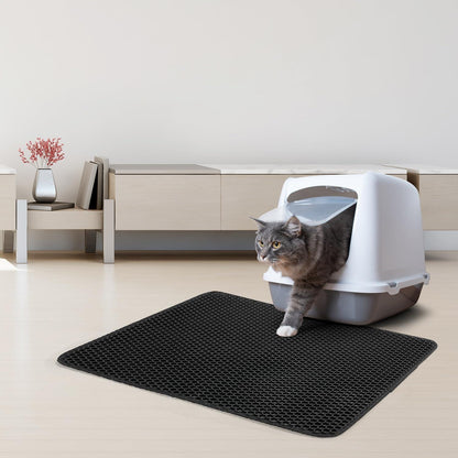 Hanbramo Katzenklo Matte 61x38 CM Schwarz Wasserfest und