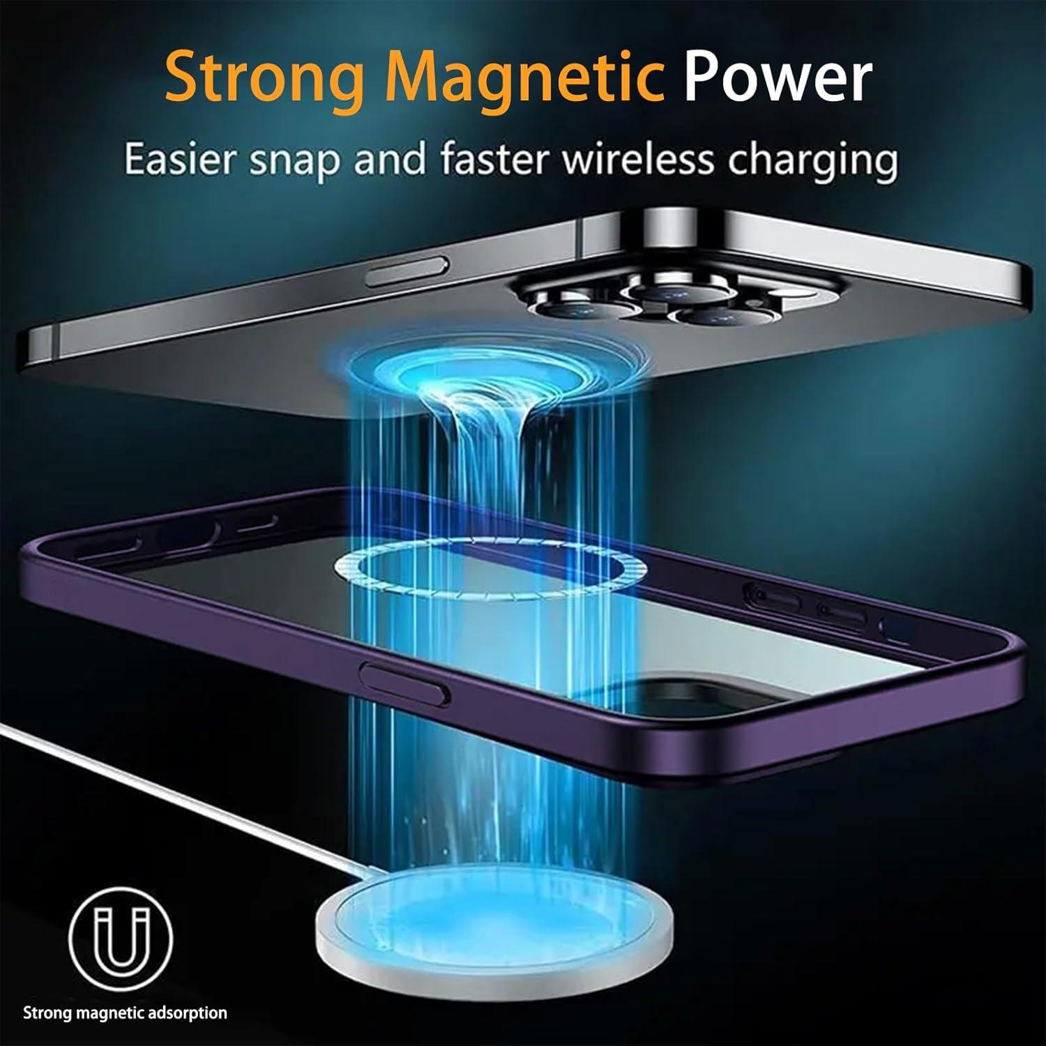 Magnetische Schutzhülle iPhone 15 Pro MagSafe Lila Stoßfest UltraDünn