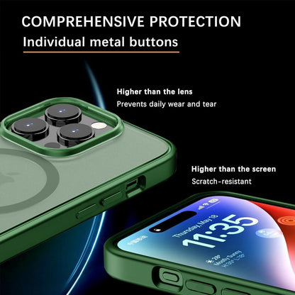 Magnetische Schutzhülle für iPhone 15 MagSafe stoßfest grün