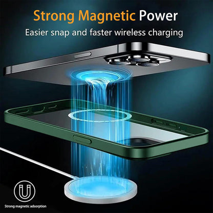 Magnetische Hülle für iPhone 15 Grün, MagSafe, Militärischer Schutz, UltraDünn