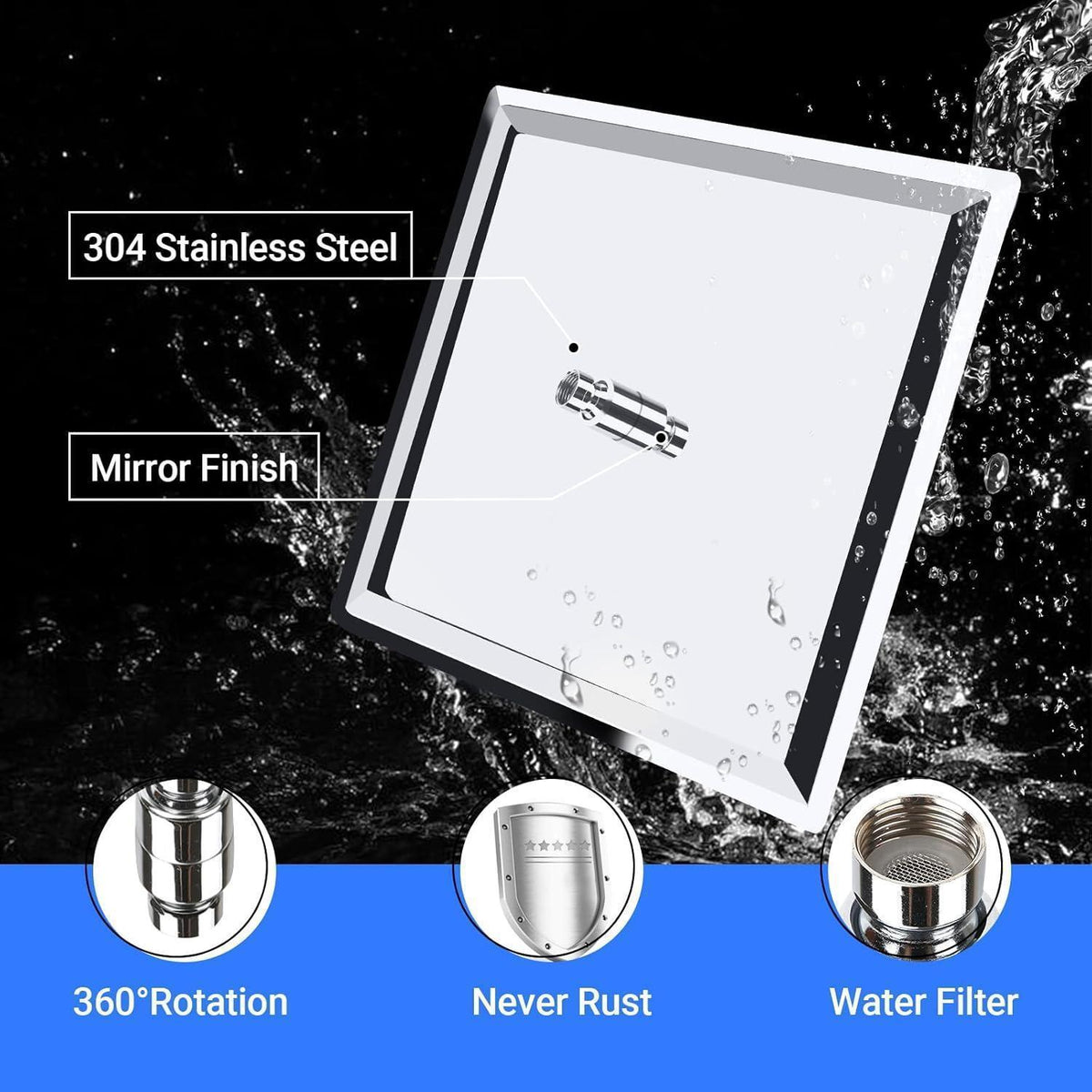 10 Zoll Regendusche Edelstahl 304 mit Anti-Kalk-Düsen