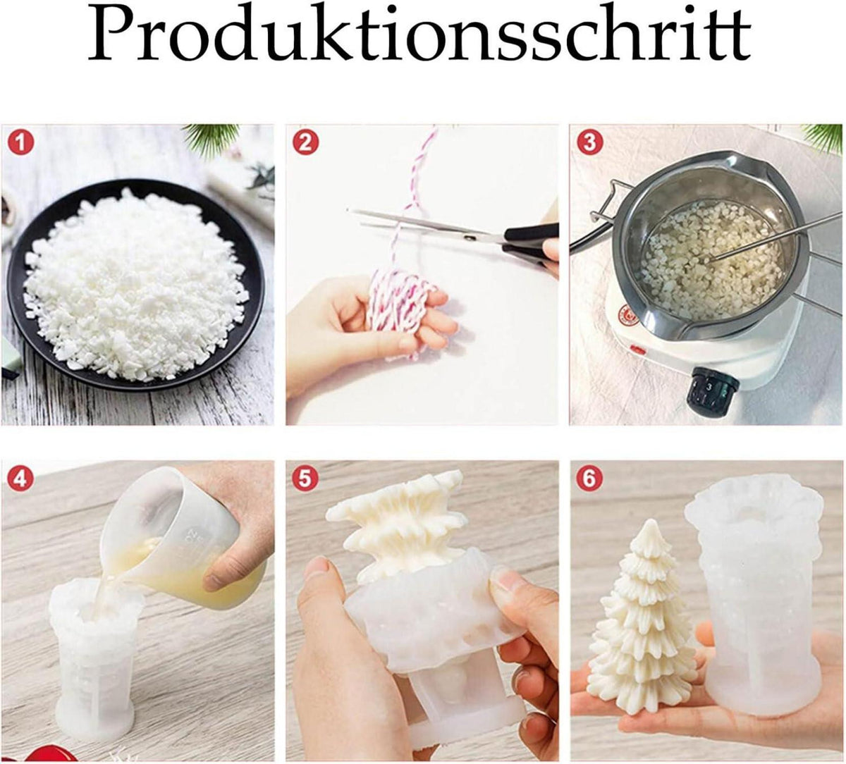 Silikonform Weihnachten 3D Gießform Tannenbaum Kerzenherstellung Seife