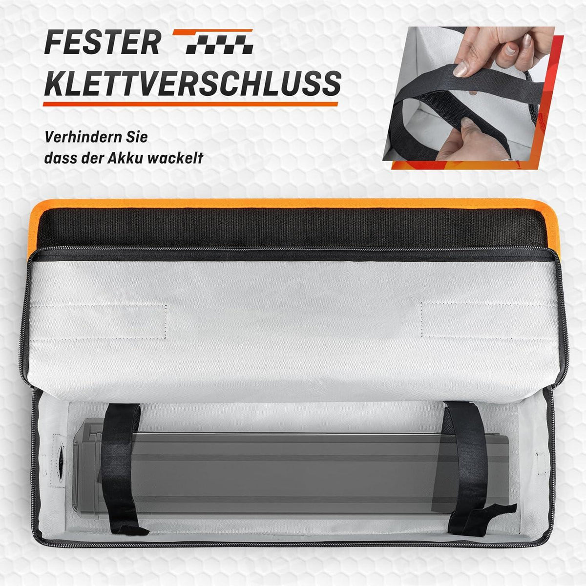 HENMI Ebike Akku Tasche 1000°C Feuerfest Metallschnalle 41x13x12 cm M