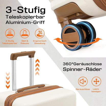 Joyway ABS Hartschalen Koffer Set 3 Teile TSA Schloss M-55cm