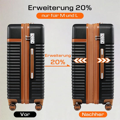 Joyway Kofferset 5tlg mit 4 Rollen und TSA-Schloss Schwarz