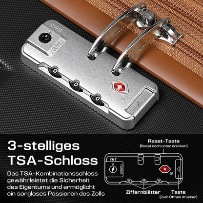 Erweiterbares ABS Hartschalen-Kofferset mit TSA-Schloss - 5tlg
