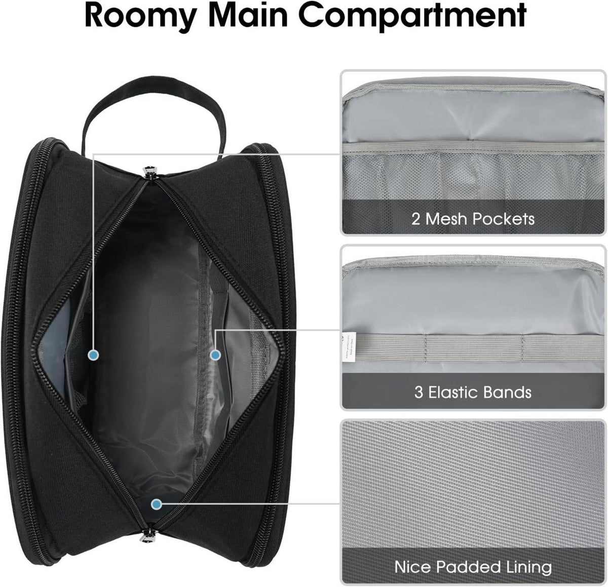 Kosmetiktasche Große Reise Make Up Tasche Schwarz