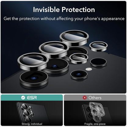 ESR Samsung Galaxy S24 Ultra Kameraschutz, gehärtetes Glas, Linsenschutzfolien, 1 Set, Schwarz
