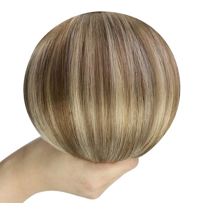 Echthaar Tressen Balayage Braun Blond 40cm Weft Extensions