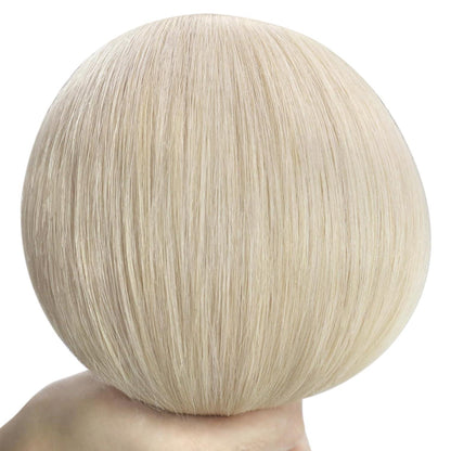 Echthaar Tressen Platinblond 55cm – Weft Extensions für Volumen & Länge