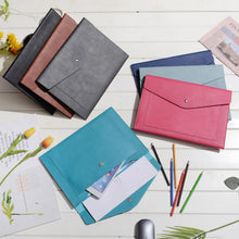 A4 Dokumentenmappe PU-Leder Erweiterbare Taschen Grau
