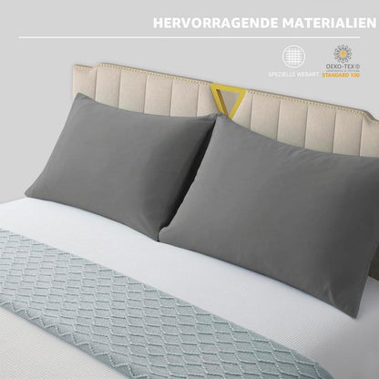 2x Kissenbezug 50x90 Dunkelgrau - Mikrofaser Kissenhülle