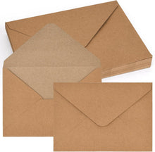 50 Stück Kraftpapier Briefumschläge Vintage Design 17,6 x 12,5 cm