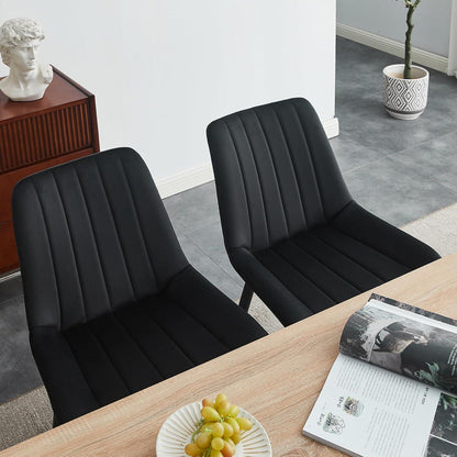 Samt Esszimmerstühle 4er Set – Moderne Sessel Schwarz