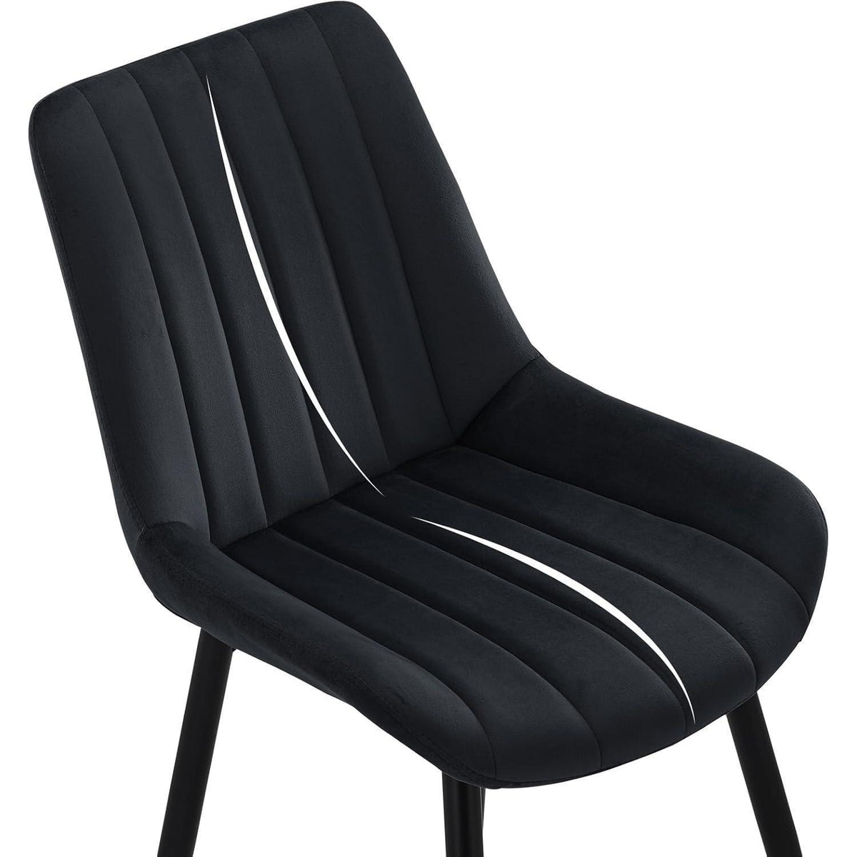 Samt Esszimmerstühle 4er Set – Moderne Sessel Schwarz