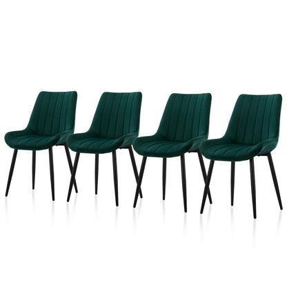 Samt Esszimmerstühle 4er Set – Moderne Sessel Grün