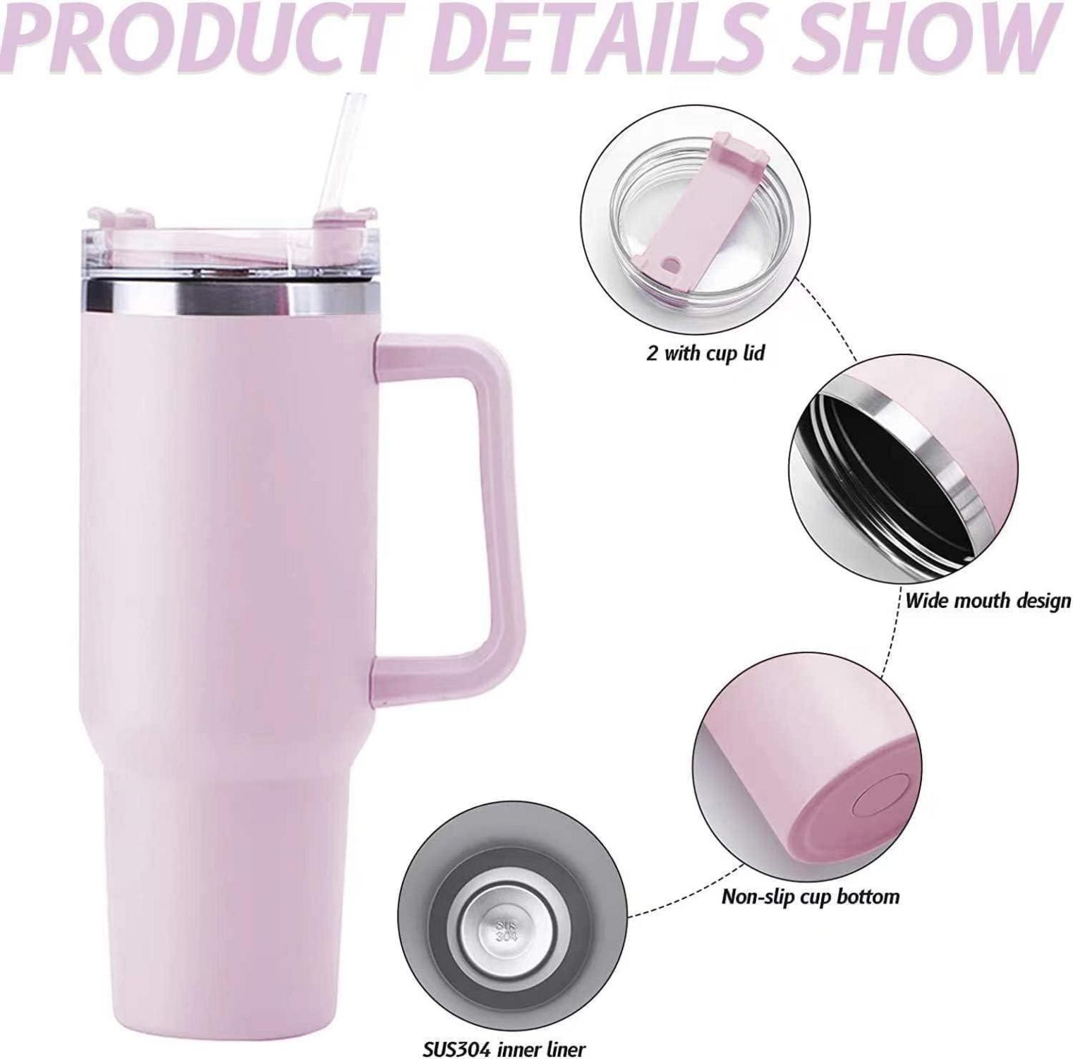 40 oz Thermobecher mit Strohhalm und Henkel - Purple