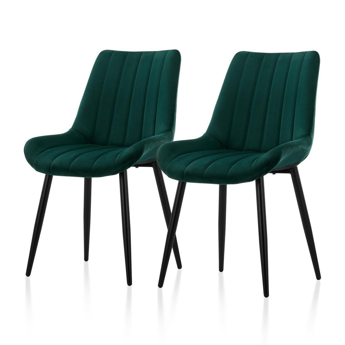 Samt Esszimmerstühle 2er Set – Moderne Sessel Grün