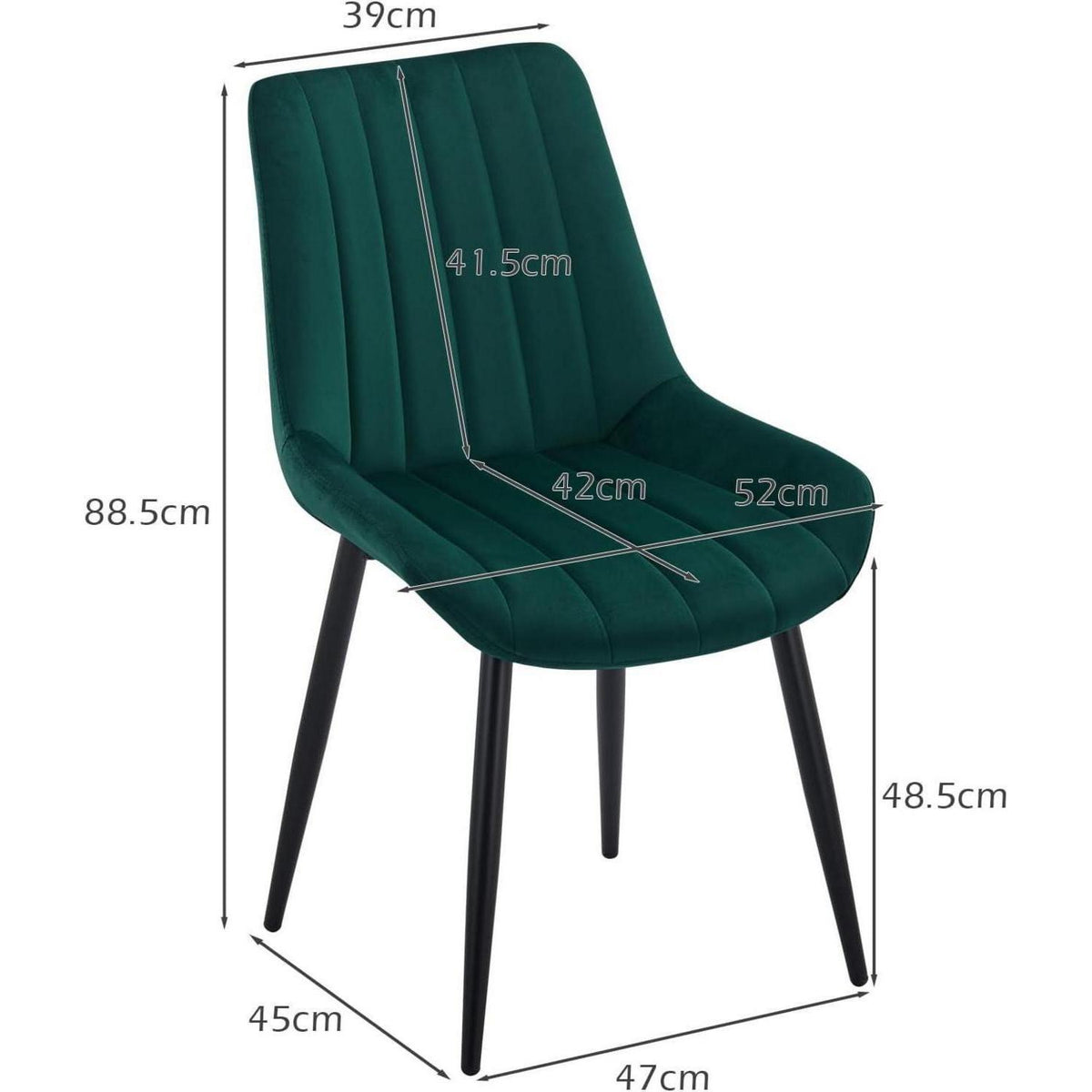 Samt Esszimmerstühle 2er Set – Moderne Sessel Grün