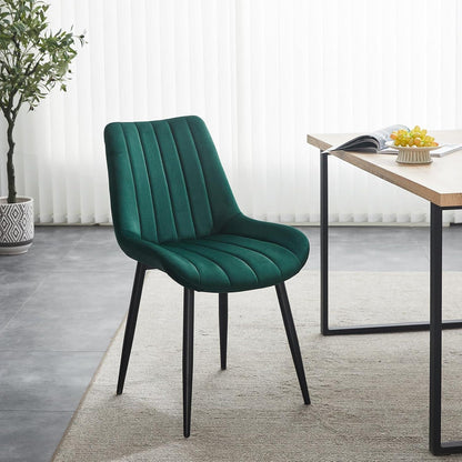 Samt Esszimmerstühle 2er Set – Moderne Sessel Grün
