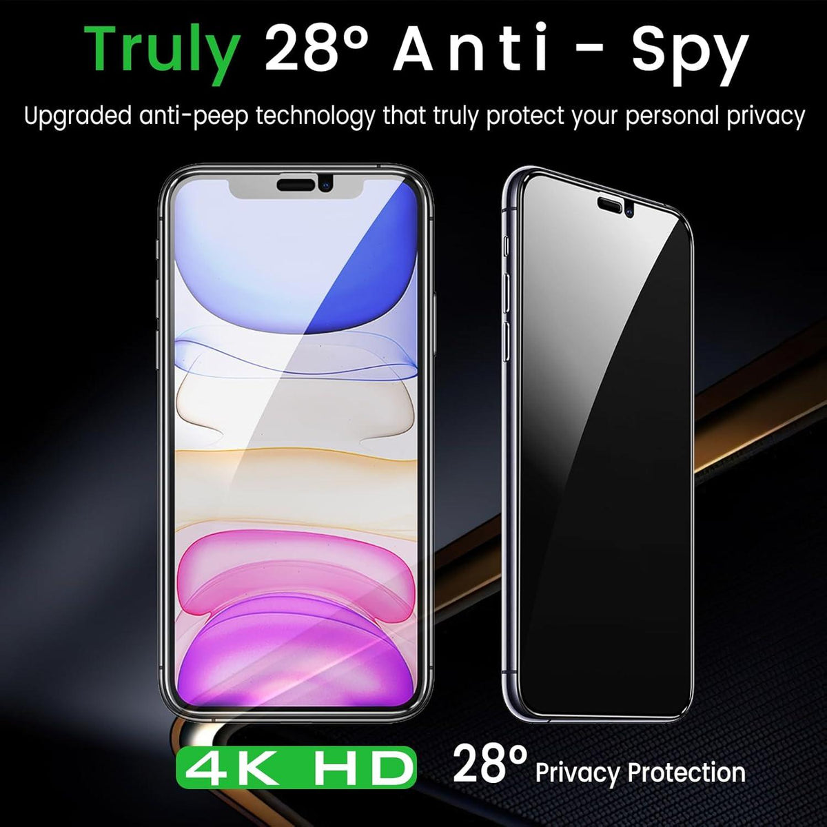 Sichtschutz Panzer Schutzfolie iPhone 11 XR 6,1 Zoll 2er Pack