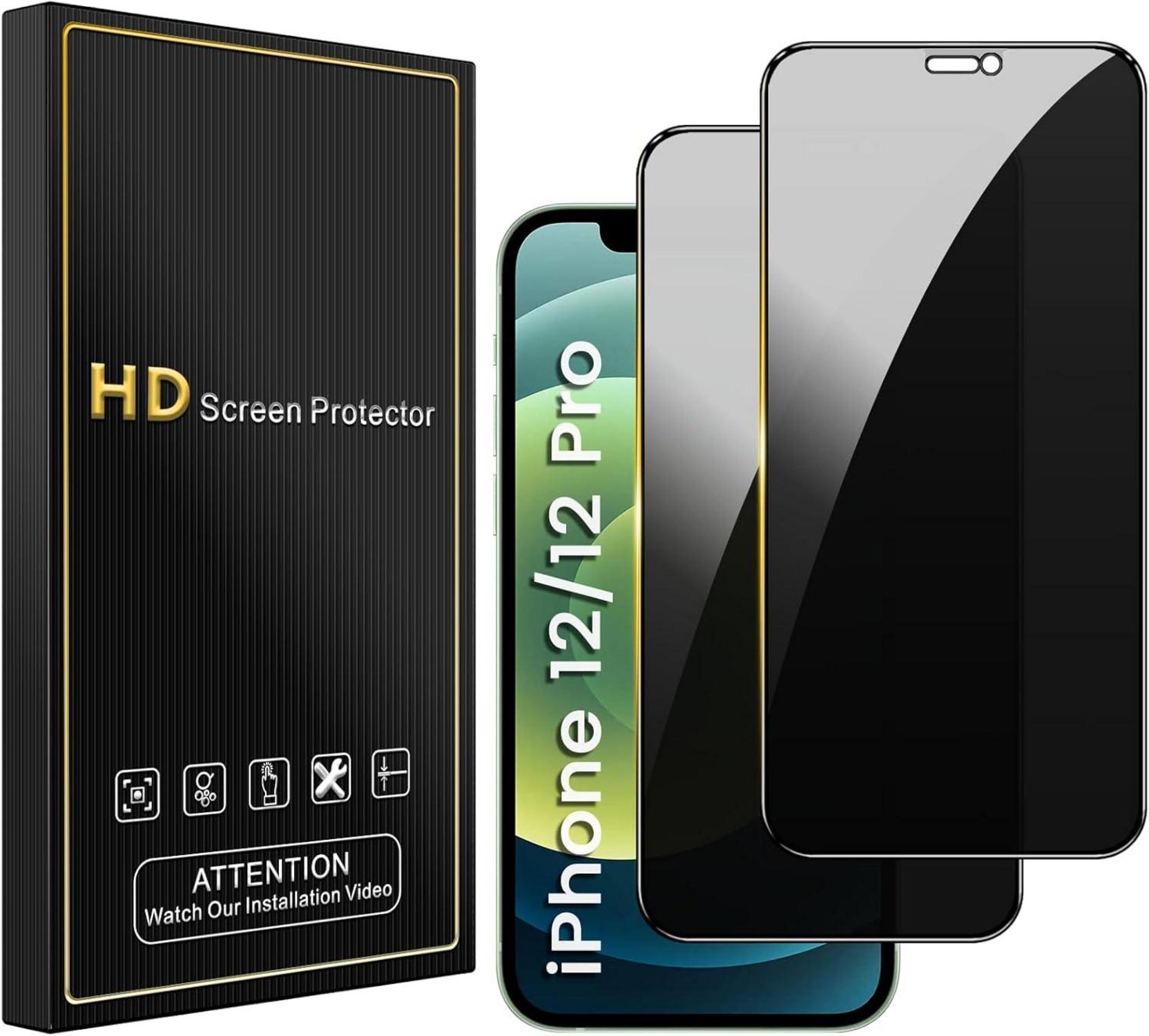 Sichtschutz Panzer Glasfolie für iPhone 12/12 Pro 6,1 Zoll