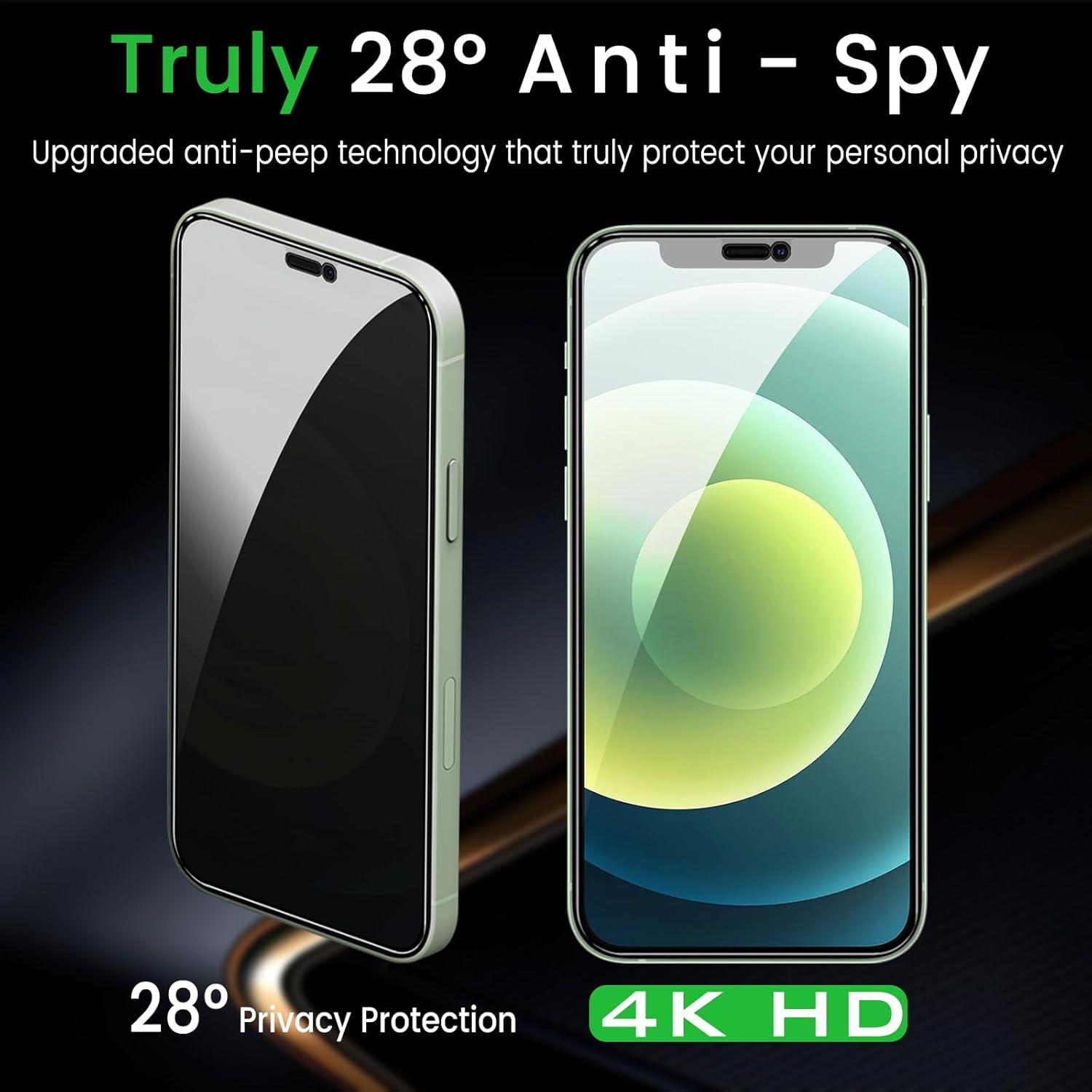 Sichtschutz Panzer Glasfolie für iPhone 12/12 Pro 6,1 Zoll