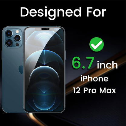 Sichtschutz Panzer Schutzglasfolie für iPhone 12 Pro Max 6,7