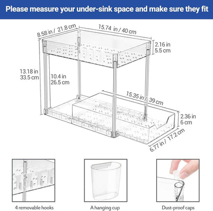 Unter Waschbecken Regal 2 Etagen Küchen Arbeitsplatte Organizer