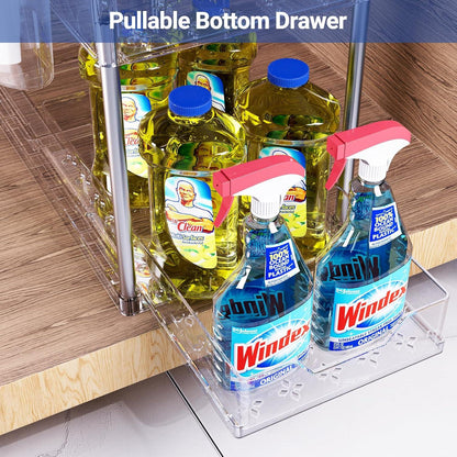 Waschbeckenregal 2 Etagen Küchenarbeitsplatte Organizer Aufbewahrung Haken Shelf