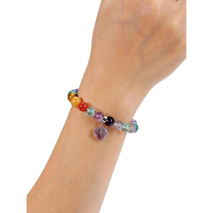 Chakra Armband Rosenquarz Herz Anhänger Edelstein Energie