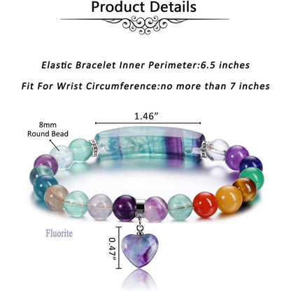 Chakra Armband Rosenquarz Herz Anhänger Edelstein Energie