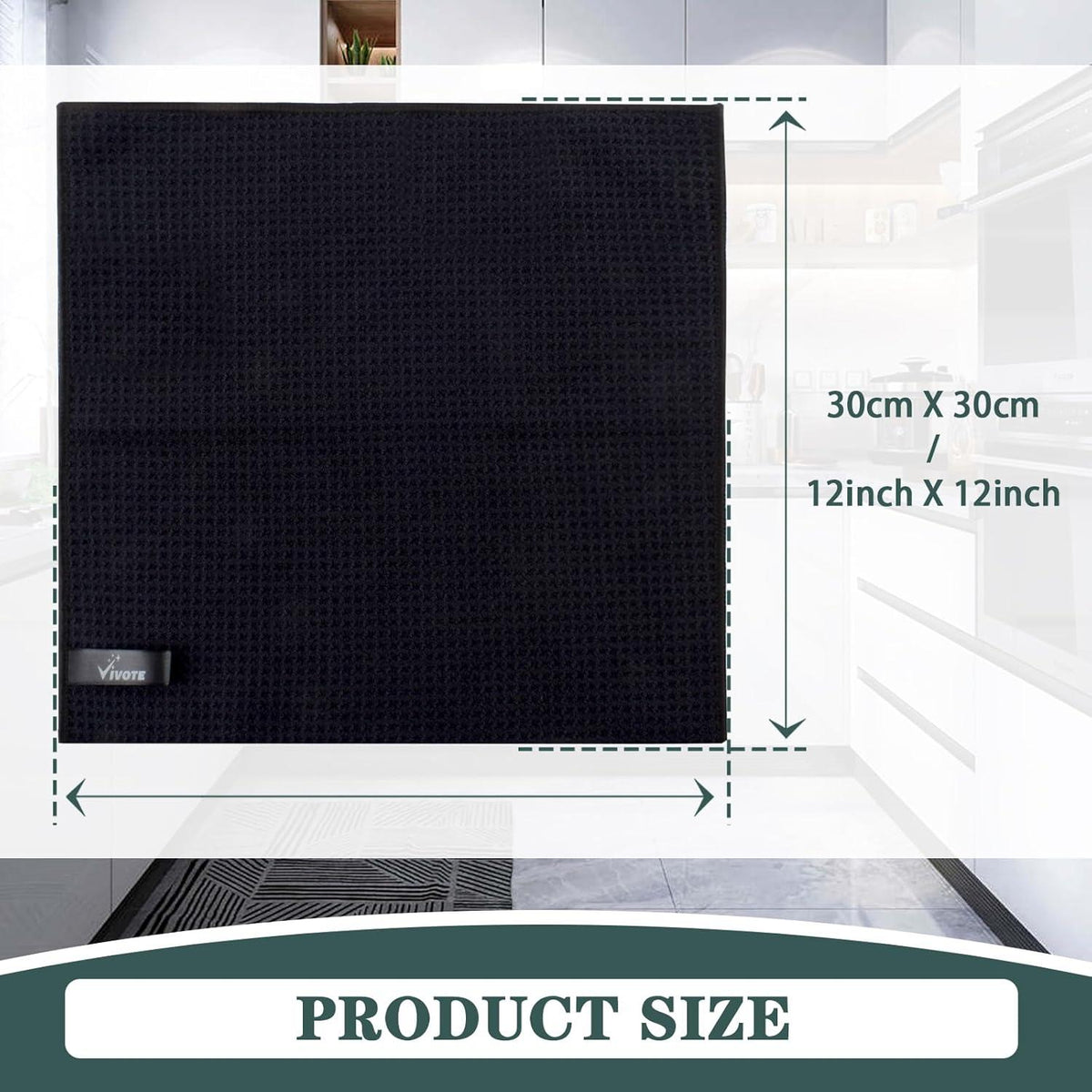Mikrofasertuch Schwarz 30x30cm 12 Stück Küchentuch