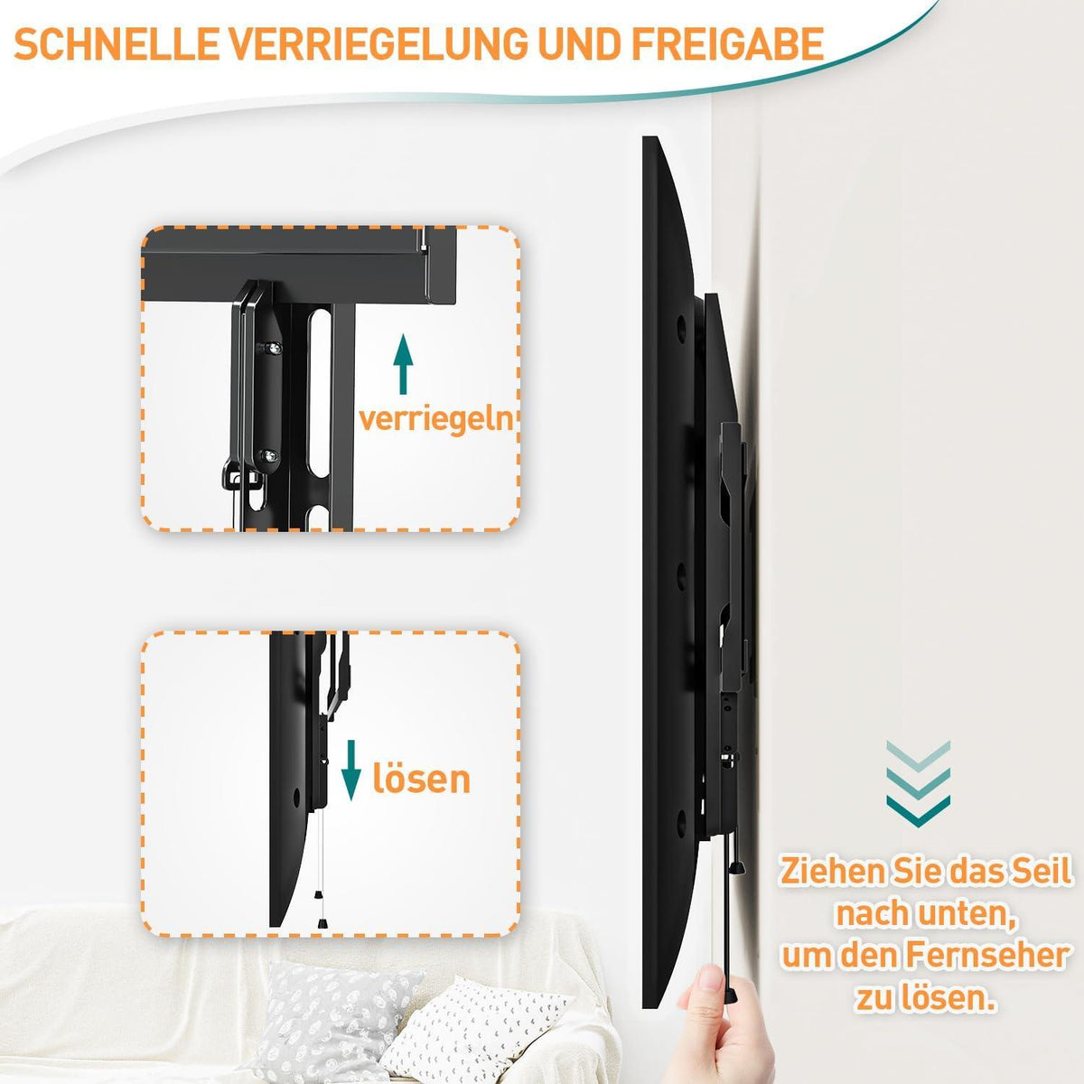 Feste TV Wandhalterung, 26-60 Zoll, Ultra Slim, Max. VESA