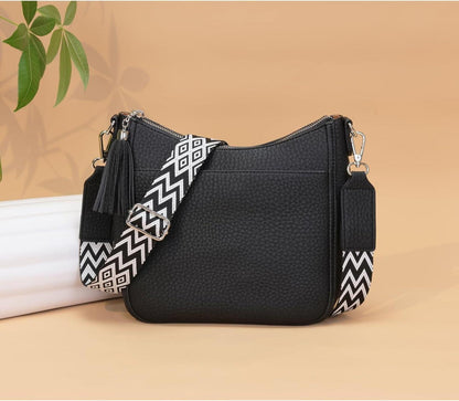Kleine Handtasche Damen Schwarz Umhängetasche Crossbody Bag Veganes