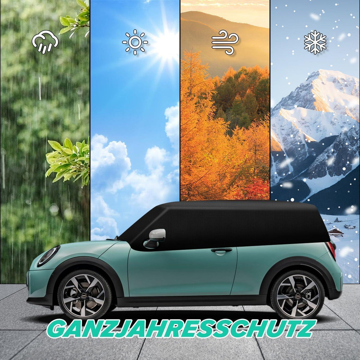 Halbabdeckung Mini Cabrio R52 R57 F57 2005-2022, 600D Wasserdicht